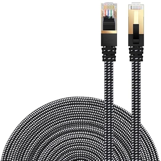 DanYee Cat 8 Ethernet Cable, Nylon 16ft CAT8 High Speed Professional Gold by DanYee