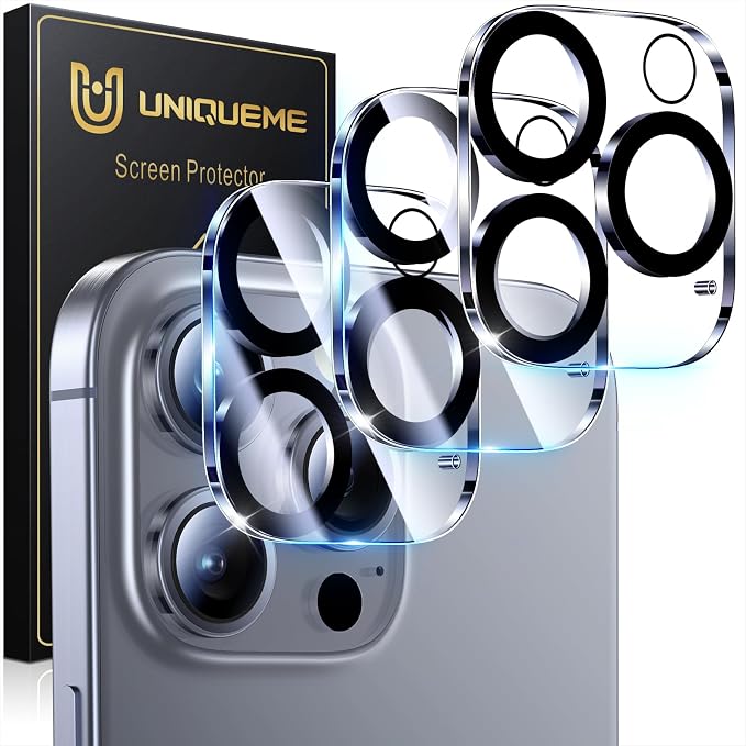 UniqueMe for 3 Pack iPhone 16 Pro/iPhone 16 Pro Max Camera Lens Protector by UniqueMe