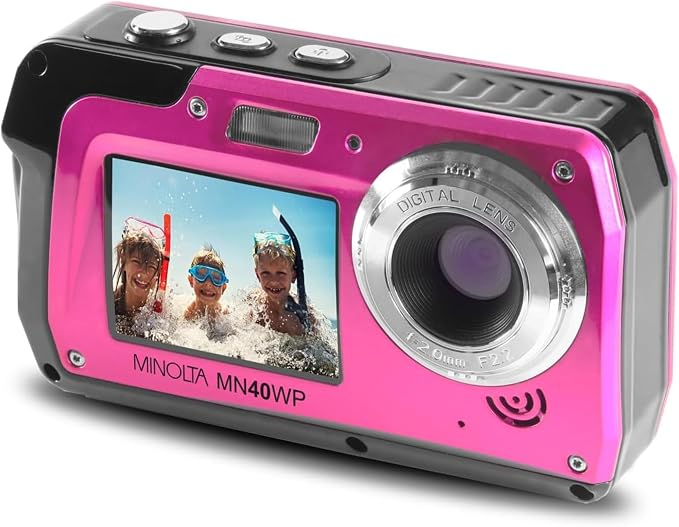 Minolta MN40WP 48MP Waterproof Digital Camera – Dual LCD Screens, 2.7K QHD Video by Minolta