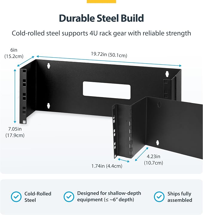 StarTech.com 4U Hinged Wall Mount Patch Panel Bracket - Image 3