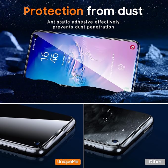 UniqueMe [3 Pack for Samsung Galaxy S10e Screen Protector, Tempered Glass 9H - Image 4