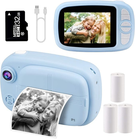 Kids Instant Camera, Mijiaowatch 12MP/1080P Kids Digital Print Camera by mijiaowatch