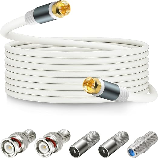 RG6 Coaxial Cable Connector TV Antenna Wire by SAISN