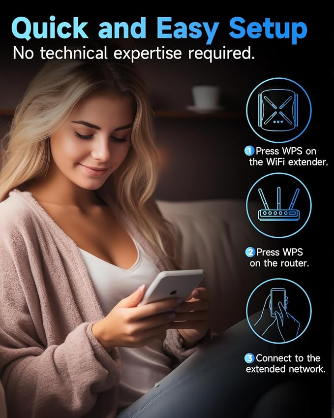 2026 WiFi Extender, New Gen Wi-Fi 6 Signal Booster Range up to 18, 888 sq.ft - Image 3