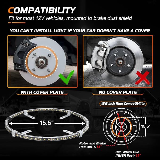 Nilight 4PCS 15.5inch Double Row LED Wheel Ring Lights Pure White - Image 6