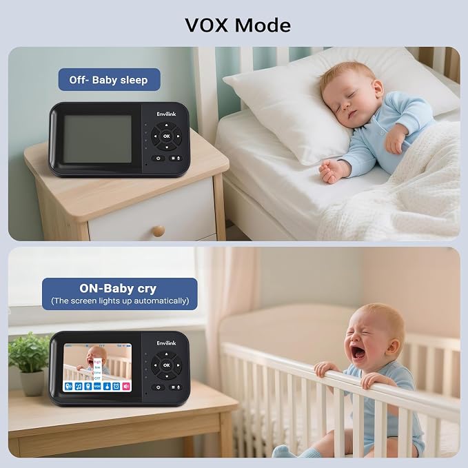 Video Baby Monitor with App, 2.8" Screen 14h Battery, Sound Detection, Night - Image 5