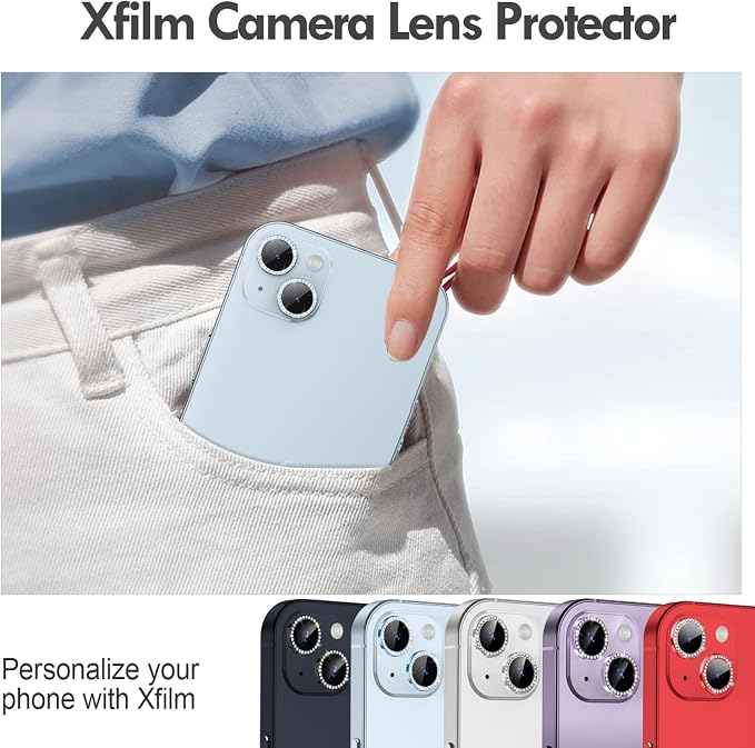 for iPhone 14 / iPhone 14 Plus Camera Lens Protector Bling, 9H Hardness - Image 5