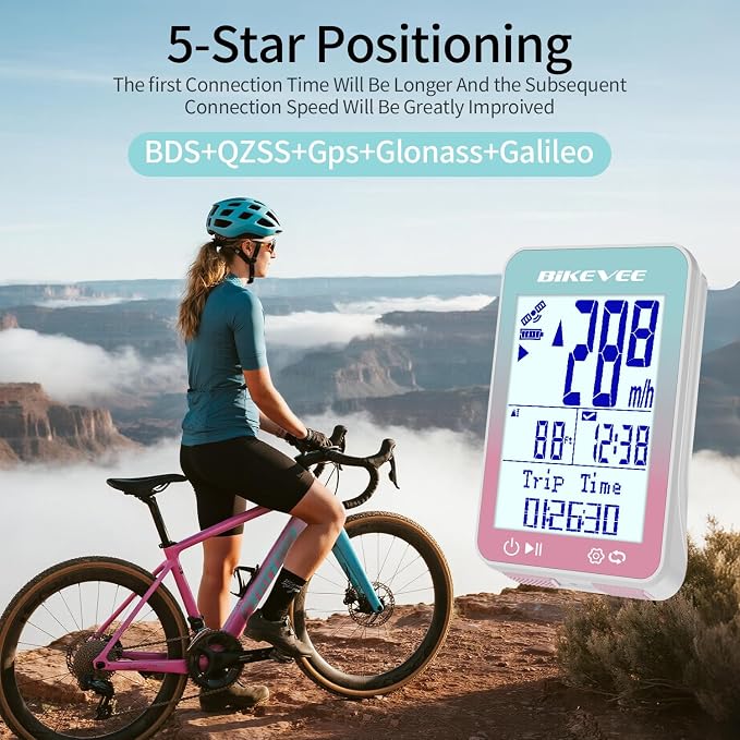 GPS Bike Computer Wireless Bicycle Speedometer Odometer 9 Languages Auto - Image 5