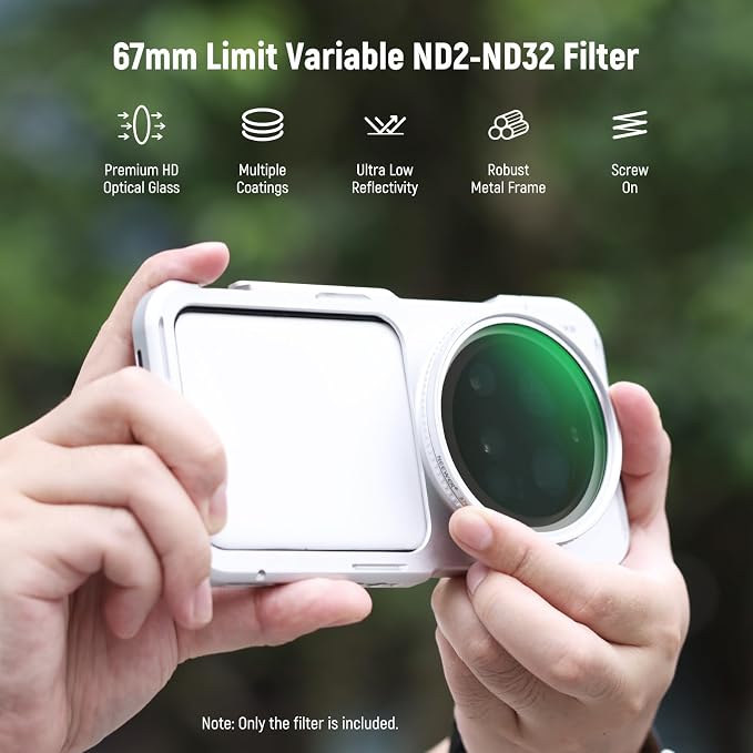 NEEWER 67mm Variable ND Filter, Slim HD ND2-32 Adjustable Neutral Density - Image 2