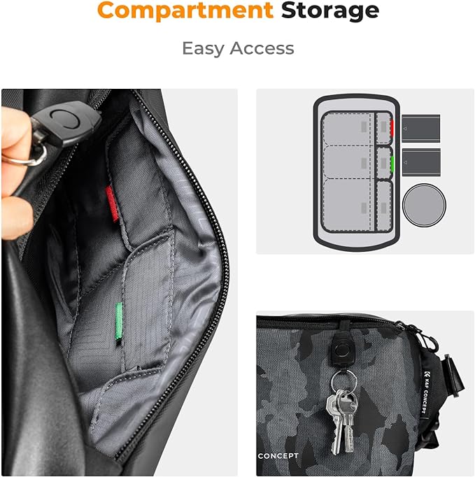 K&F CONCEPT Camera Sling Bag Crossbody Bag Waterproof Camera Shoulder Backpack - Image 4