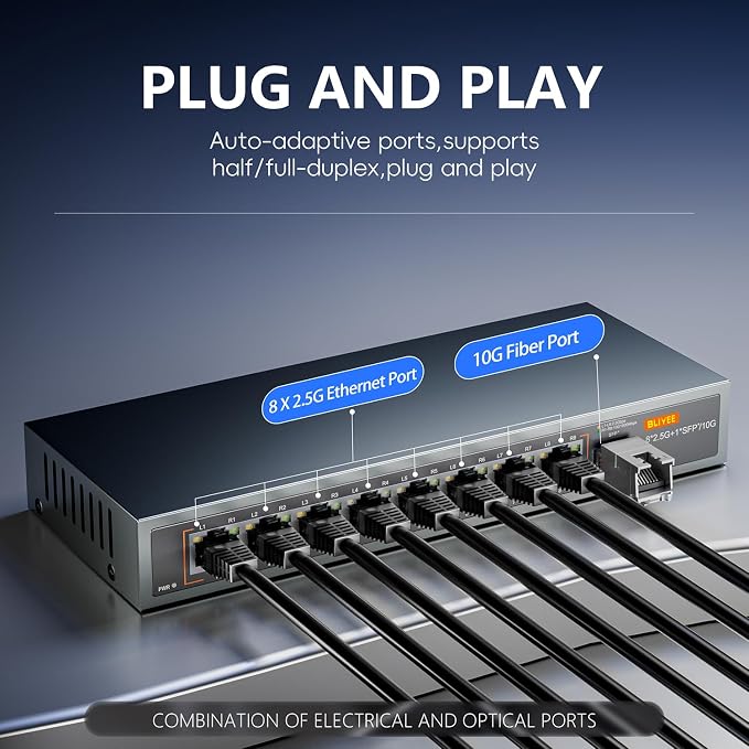 8-Port 2.5GB Ethernet Switch, Unmanaged 2.5G Gaming Network Switch | 8 x - Image 4