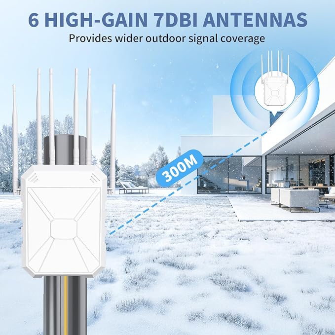 AX3000 Outdoor WiFi Extender, Dual Band 5G+2.4G Outdoor Long Range Extender - Image 7