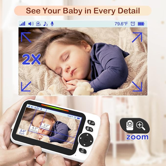 Blemil Baby Monitor with 30-Hour Battery, 3500mAh Battery, Remote Pan/Tilt/Zoom - Image 5