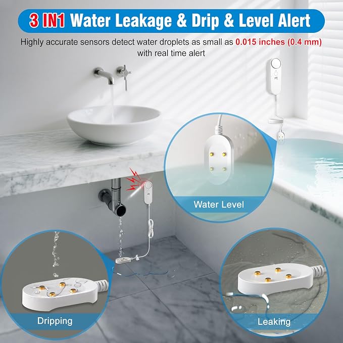 Daytech Water Sensor Alarm Leak Detector – 100dB Loud Alert, 6.5ft Detection - Image 4