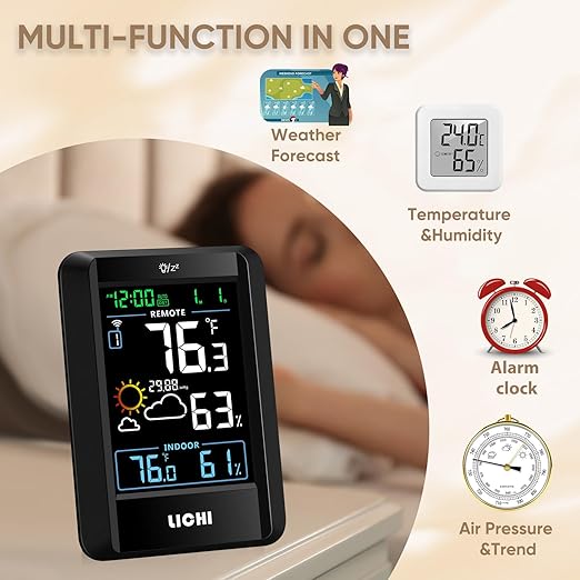 Indoor Outdoor Thermometer Wireless Weather Station External Thermometer - Image 5