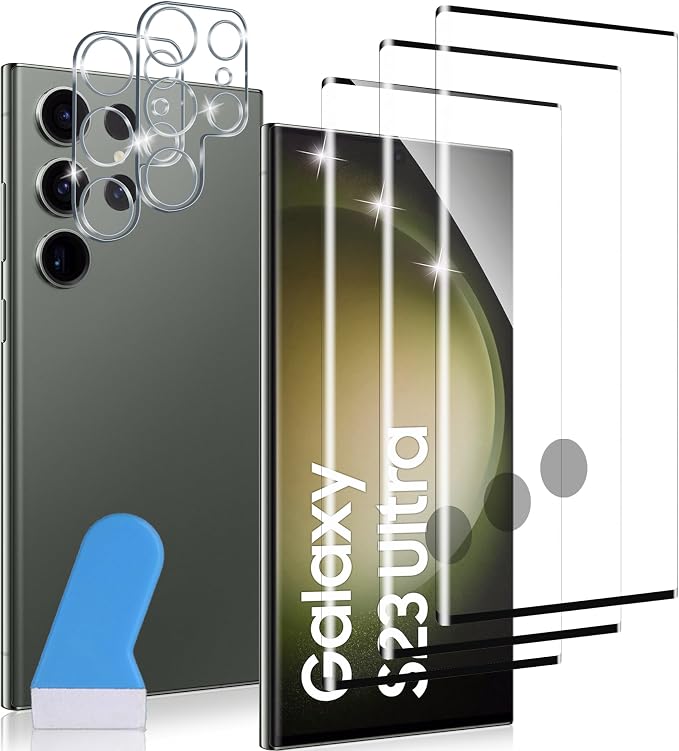 for Samsung Galaxy S23 Ultra Screen Protector, 3 Pack Tempered Glass by JavoYion