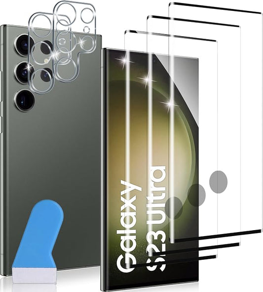 for Samsung Galaxy S23 Ultra Screen Protector, 3 Pack Tempered Glass by JavoYion