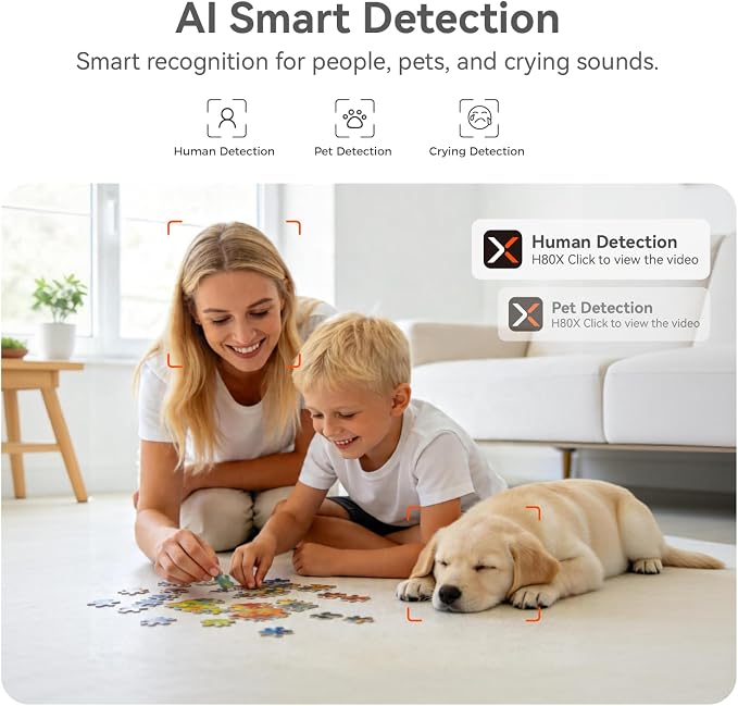 4K UHD Indoor Camera, 64G Built-in Storage No Subscription, Pet Camera Indoor - Image 4