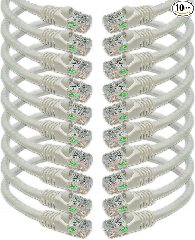 iMBAPrice 1' Cat5e Network Ethernet Patch Cable, 10 Pack by iMBAPrice