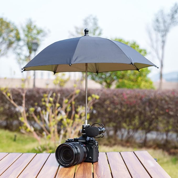 3 Level Height Adjustable Camera Hot Shoe Umbrella, Upgrade Rain Umbrella - Image 8