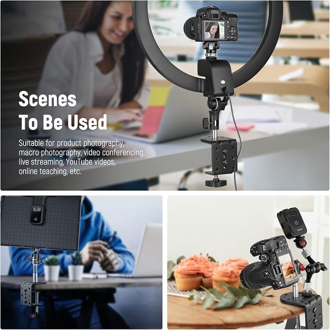 NEEWER Heavy Duty C Clamp with Mounting Column - Image 9