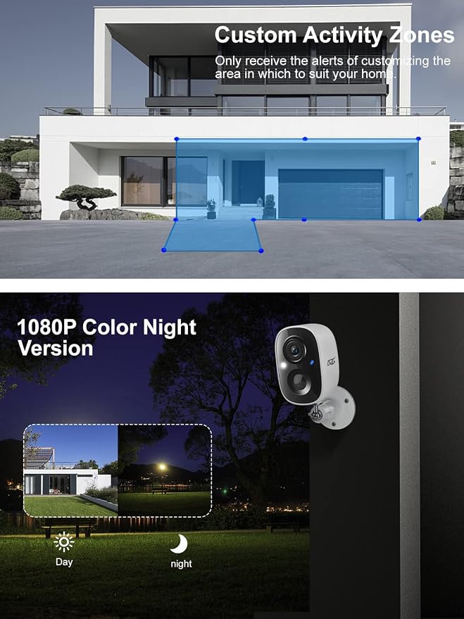 DCT 2Pcs Security Camera Wireless Outdoor, Battery Powered WiFi Surveillance - Image 6
