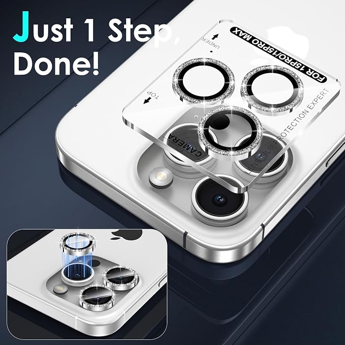 YWXTW Designed for iPhone 15 Pro/iPhone 15 Pro Max Camera Lens Protector Bling - Image 4