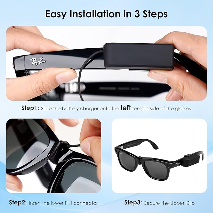 Wearable Charger for RayBan Meta Gen 2, RayBan Meta Gen 1, - Image 8