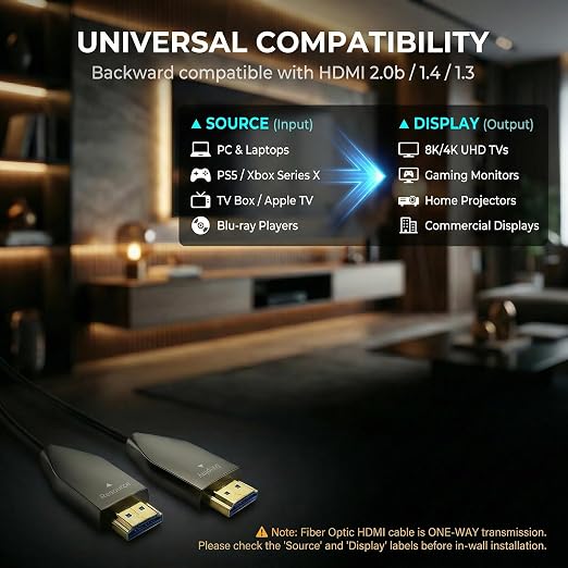 Fiber Optic HDMI Cable, Active Optical Cable High Speed HDMI Cord - Image 5