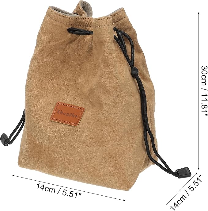 Patikil XL Size Drawstring Lens Case Flannel Camera Handbag - Image 2
