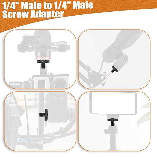 1/4" Male to 1/4" Male Tripod Screw, Double Head Converter Precision Made - Image 4