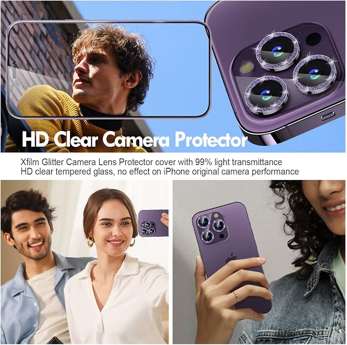 for iPhone 14 Pro/14 Pro Max Camera Lens Protector Bling, 9H Hardness - Image 4
