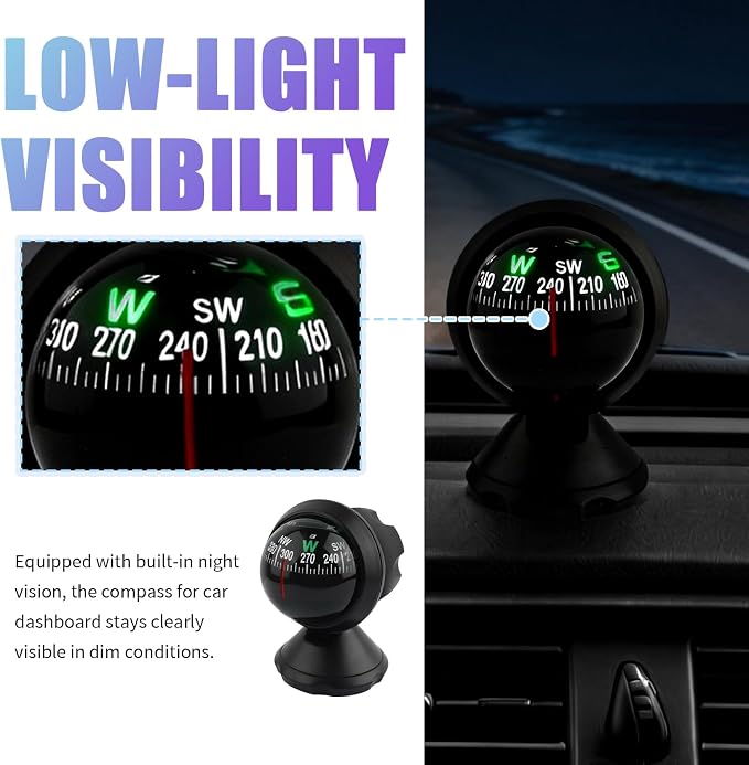 2026 New Upgraded Car Compass Dashboard Adjustible, Night Vision Compass - Image 5