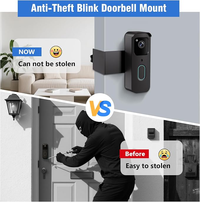 Anti-Theft Doorbell Mount for Blink, No-Drill Doorbell Door Mount Bracket Video - Image 6