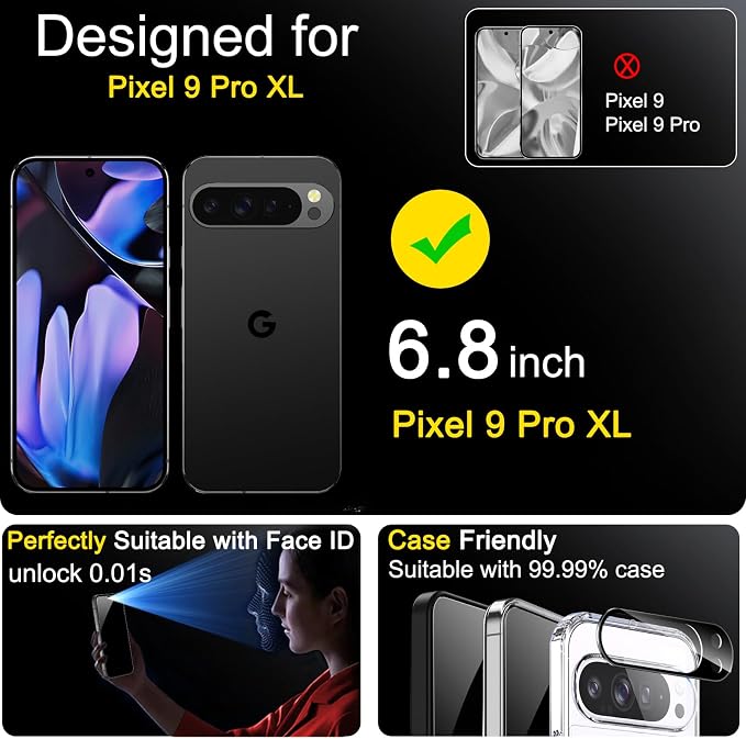Ferilinso Full Coverage 3 Pack Privacy Screen Protector - Image 2