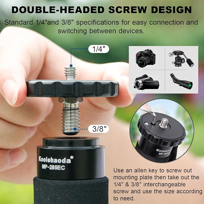 Koolehaoda 65" Camera Monopod Stand, Carbon Fiber Photography Monopod Portable - Image 4