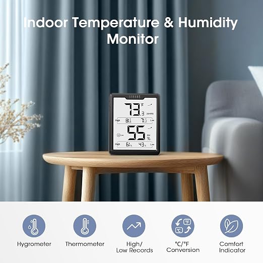 DOQAUS Digital Hygrometer Room Thermometer Indoor, Humidity Meter - Image 2