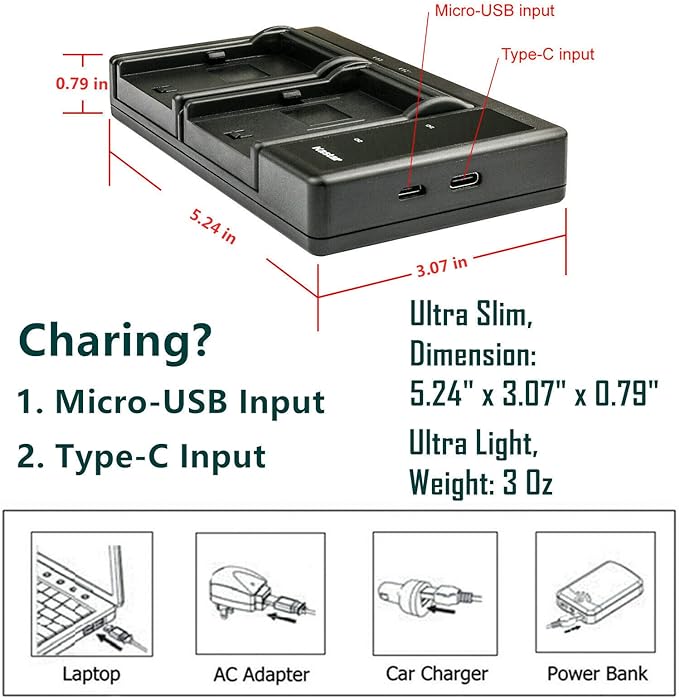 Kastar 2-Pack Battery and LTD2 USB Charger Replacement - Image 4