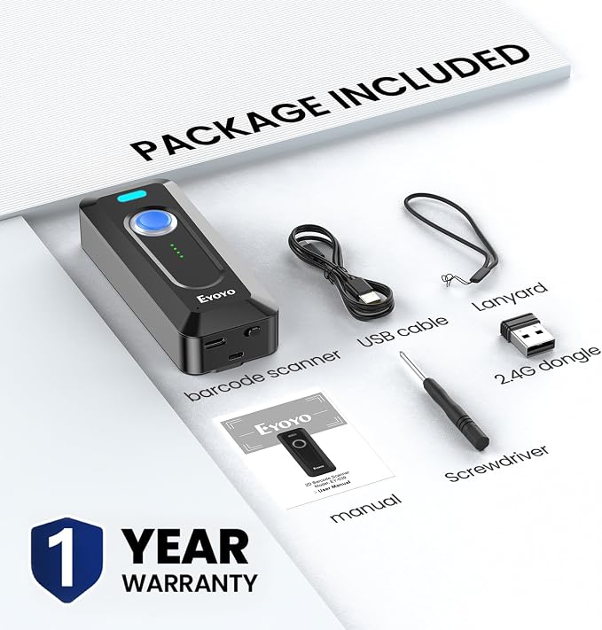 Eyoyo 2D Bluetooth Barcode Scanner: Portable QR Scanner - Image 9