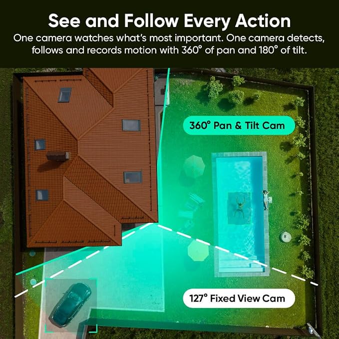 WYZE Duo Cam Pan 2 Pack, Indoor/Outdoor IP65 2K 360° Pan/Tilt Smart Home - Image 4