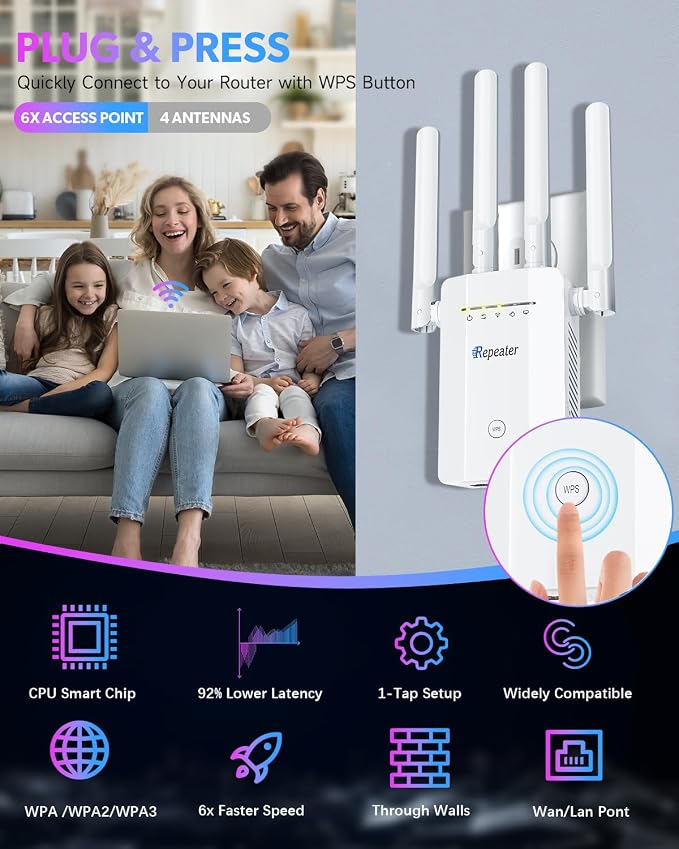 2026 New WiFi Extender Signal Booster, Long Range up to 13355Sq.ft, Wireless - Image 8