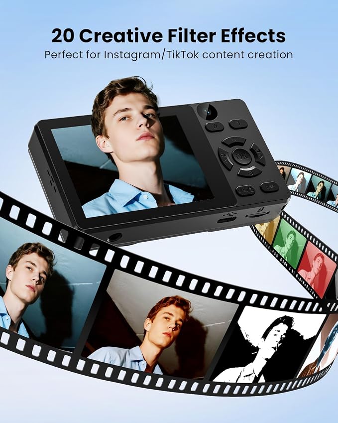 Digital Camera with Front Rear Lens, Autofocus 64MP 4K Camera - Image 8
