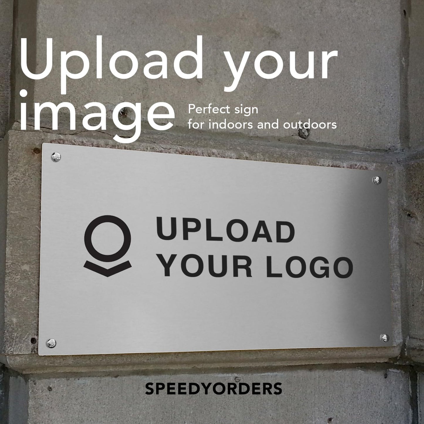 Custom Metal Signs, Personalized Aluminum, Customized Safety, Business Signs, Waterproof Outdoor, White Aluminum (Logo, 18x12 In)