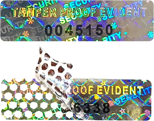 680pcs Tamper evident Hologram Stickers Original Security Labels Warranty Void Seal Tamper Proof Sticker with Unique Serial Number 1x0.3inch