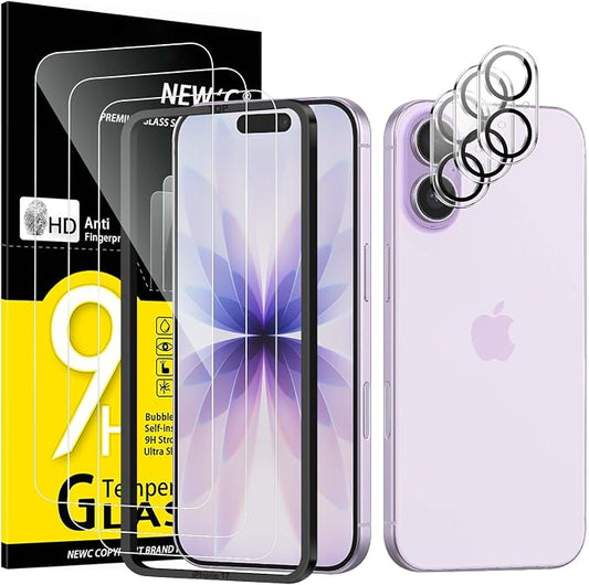 NEW'C 3x Screen Protector for iPhone 17+ 3x Camera Lens Protector, Sensor by NEWC