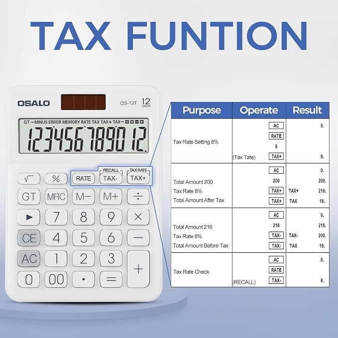 Pendancy Pocket Small Size Desk Calculator, 12 Digit Large LCD Display - Image 4
