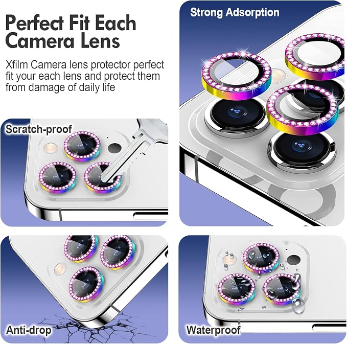 for iPhone 14 Pro/14 Pro Max Camera Lens Protector Bling, 9H Hardness - Image 3