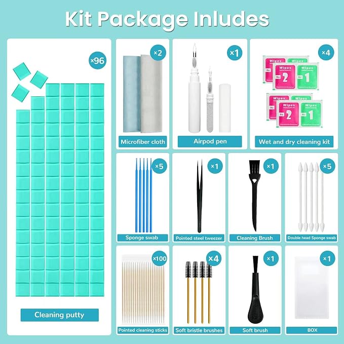 MUIIGOOD Airpods Cleaner Kit 221 Pcs Earbud Cleaning Putty Remove Ear Wax Phone - Image 2