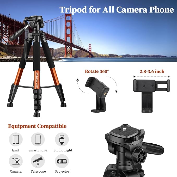 JOILCAN Tripod Camera Tripods, Heavy Duty Tall Cameras Tripod Stand, - Image 4
