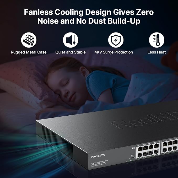 24 Port Full Gigabit PoE Switch - Image 3